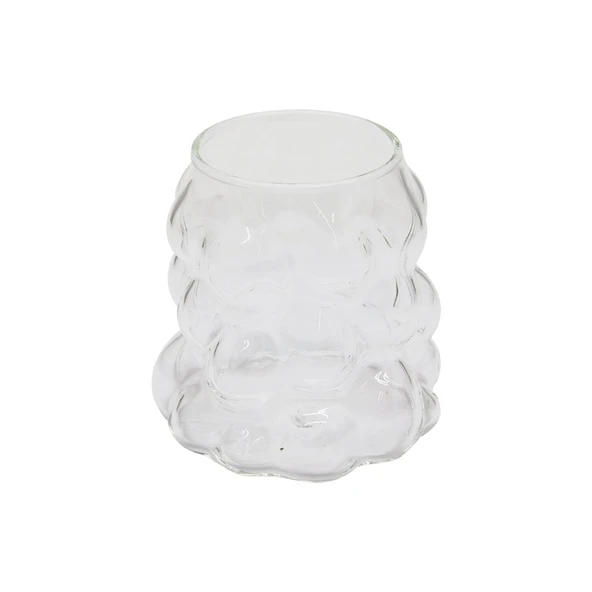 BONCUKLU - BOĞUMLU CAM BARDAK 340ML KAHVE - SUNUM - MEŞRUBAT (5433) ürün görseli 1