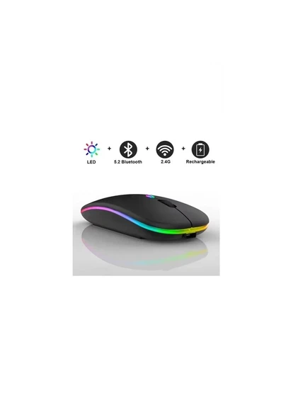 Raynox RX-M208 Kablosuz Bluetooth ve USB Mouse - SİYAH ürün görseli 1