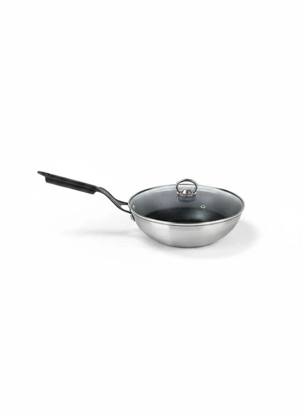 Mehtap Chefline İndüksiyon Tabanlı Wok Tava (28 CM) – Cam Kapaklı ürün görseli 1