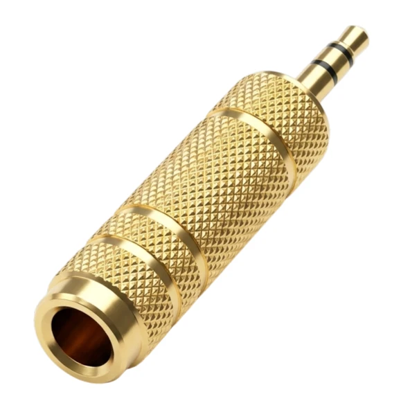 Powermaster PM-29964 3.5 Mm Stereo Erkek-1 Dişi 6.3 Mm Metal Jack (6.3 Mm-3.5Mm Çevirici) ürün görseli 1