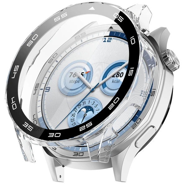 Huawei Watch GT5 46mm Kasa Uyumlu Kılıf Sert PC Kasa ve Ekran Koruyucu Kılıf  Şeffaf ürün görseli 1