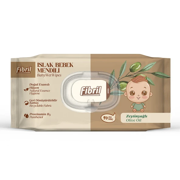 Fibril Zeytinyağlı Bebek Islak Mendil 90'lı X 6 Paket ürün görseli 1