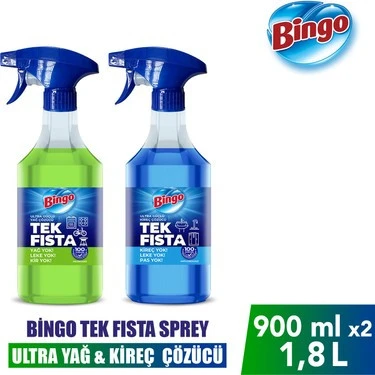 Bingo Sprey Yağ Çözücü 900 Mlx1 + Bingo Sprey Kireç Sökücü ürün görseli 1