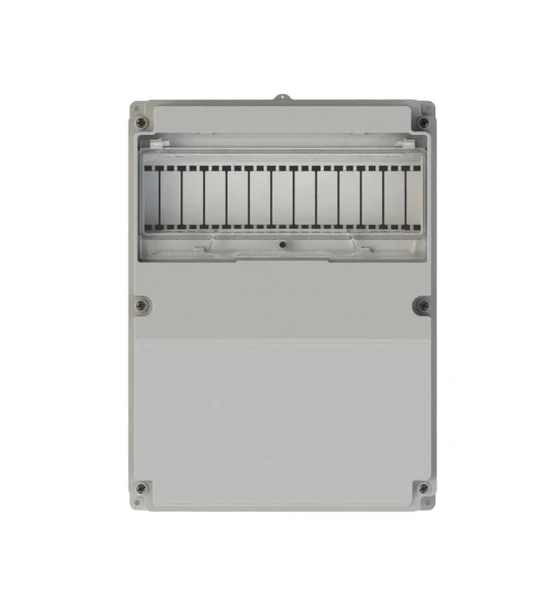 NEAD Boş 242x322x127 Kombinasyon Kutusu Termoplastik Gri IP65 (2 Trifaze 2 Monofaze Priz Takılabilir) ürün görseli 1