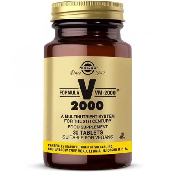 Solgar VM 2000 Multivitamin 30 Tablet ürün görseli 1