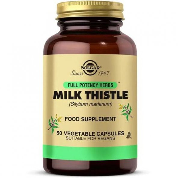 Solgar Milk Thistle 100 mg 50 Kapsül ürün görseli 1