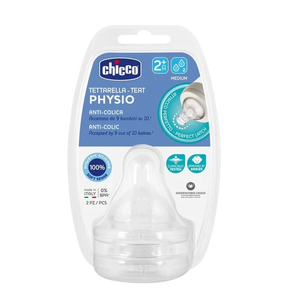 Chicco Wellbeing Silikon 2'li Biberon Emziği 2 ay+ ürün görseli 1