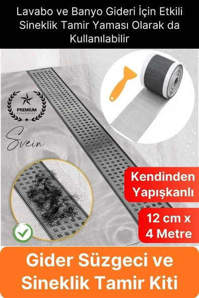 #GiderSüzgeci Banyo Lavabo Gider Süzgeci Filesi Sineklik Tamir Yaması Kiti Böcek Önleyici Yapışkanlı ürün görseli 1