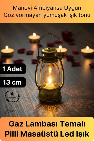 #LedLamba Gaz Lambası Tasarımlı Plastik Pilli Led Masaüstü Ramazan Özel Hediyelik Dekoratif Işık ürün görseli 1