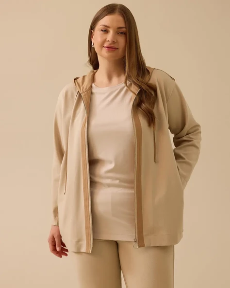 Gala-xi Kadın Oversize Kapüşonlu Minimalist Ceket - Günlük Kullanım ürün görseli 1