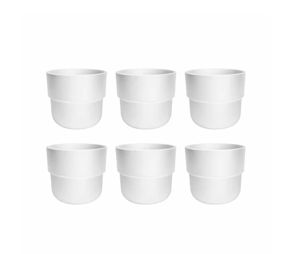 SO-KUP4 Kuple No:4 İç Kovalı Plastik Saksı Takımı 11 Lt Beyaz 6 Adet ürün görseli 1