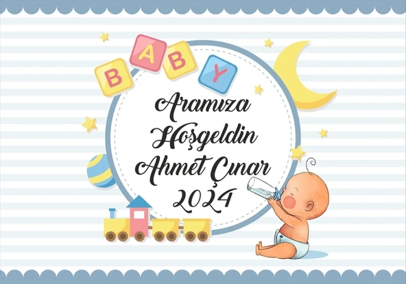 Oyuncaklar Temalı Bebek Karşılama Afişi 2 50X70 Cm ürün görseli 1