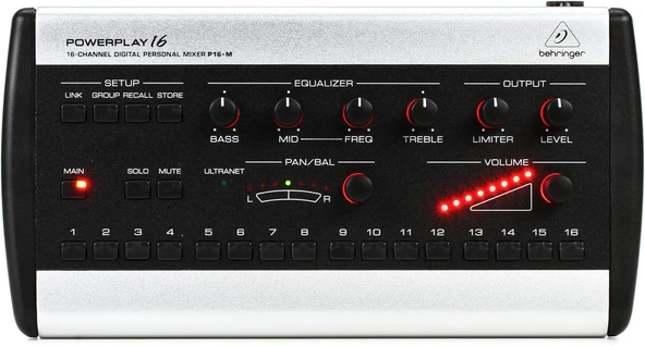 Behringer P16-M 16 Kanal Dijital Stereo Kişisel Mikser ürün görseli 1