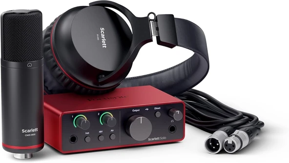 Focusrite Scarlett Solo Studio Gen 4 Ses Kayıt Paketi: Şarkı Yazarları İçin Kayıt, Yayın Ve Podcasti ürün görseli 1