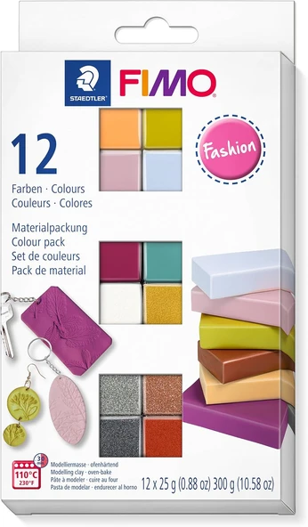 Staedtler Fimo 8023 C12-5 Mp Fimo Soft Modelleme Kili Moda Renkler (25 Gr X 24 Blok) ürün görseli 1