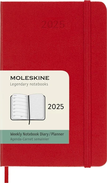 Moleskine 2025 Semanal P Rojo Escarlata Tapa Dura ürün görseli 1