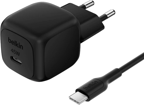 Belkin Kompakt Duvar Şarj Cihazı 45 W + Usb-C - Usb-C Kablosu, Apple Iphone 16, 15, 14, Plus, Pro, P ürün görseli 1