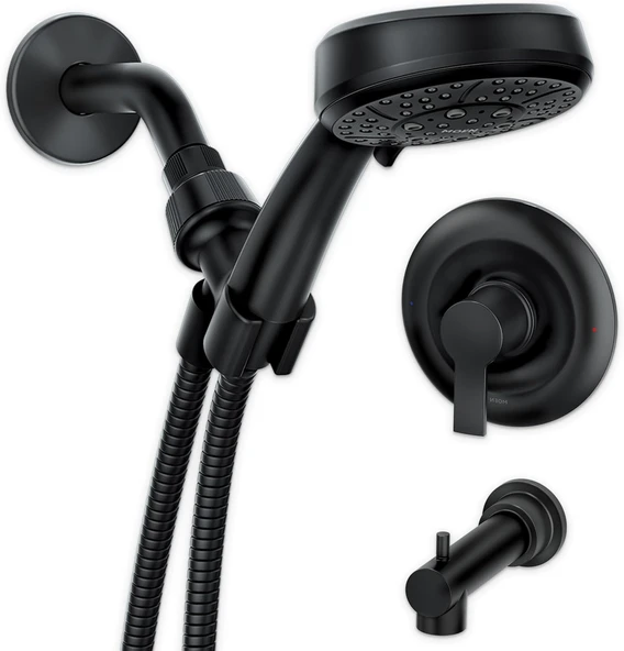 Moen 82618Bl Meena El Duşlu Modern Küvet Ve Duş Bataryası, Valf Dahil, 2, Mat Siyah ürün görseli 1