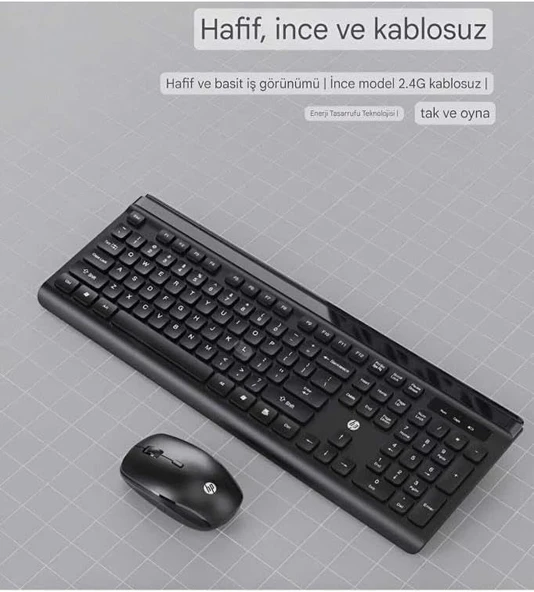 Hp Cs500 Kablosuz Klavye Mouse Set Kombo İngilizce - Resim 3