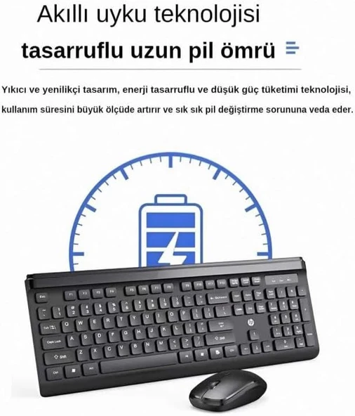 Hp Cs500 Kablosuz Klavye Mouse Set Kombo İngilizce - Resim 4
