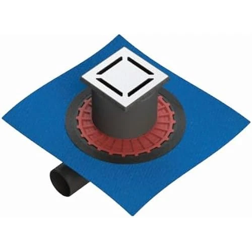 Vitra V-Flow Kare 5607270 Duş Kanalı, Yandan Çıkışlı, 15X15 Cm, Parlak Krom ürün görseli 1