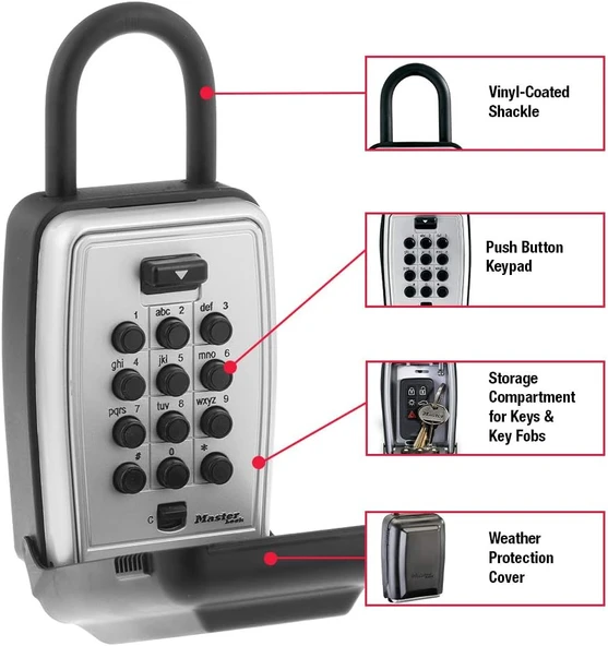 Master Lock 5422D Push Button Taşınabilir Key Safe By Master Lock - Resim 2