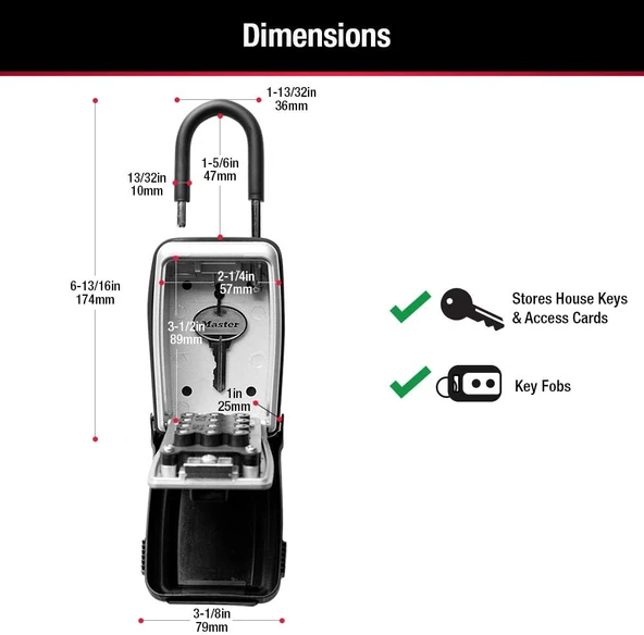 Master Lock 5422D Push Button Taşınabilir Key Safe By Master Lock - Resim 6