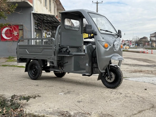 Volta Vt5 Elektrikli Üç Tekerlekli Motosiklet Gri Renk Kabinli ürün görseli 1