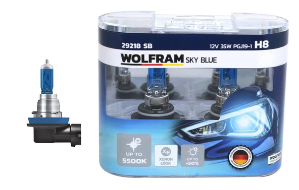AMPUL 12V H8 35 PGJ19-1 SKY BLUE BEYAZ IŞIK ürün görseli 1