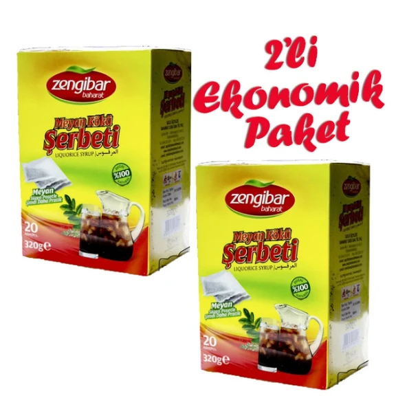 Zengibar Meyan Kökü Şerbeti 320 gr (20 Adet) 2'li Paket ürün görseli 1