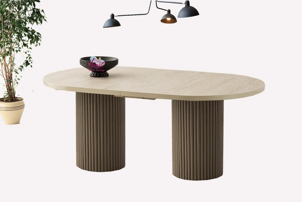 Açılır Oval Picasso Sidon Yemek Masası Mdf  Mutfak,Salon,Yemek Odası Masası ürün görseli 1