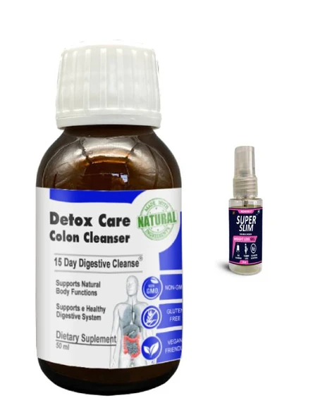 Detox Care Yeme Sonrası Ferahlık Hissi İçin Destek Şurubu 50 ml x 1 adet+Super Slım ürün görseli 1