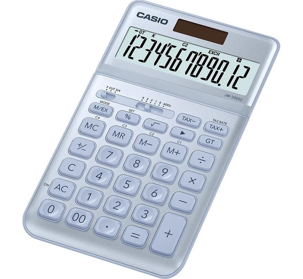 Casio Jw-200sc-bu 12 Hane Mavi Masa Üstü Hesap Makinesi ürün görseli 1
