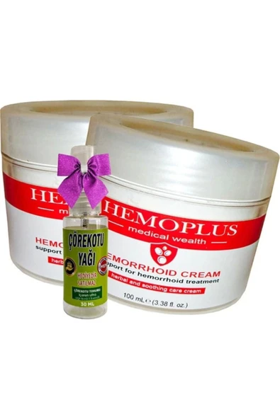 Hemoplus Bakım Kremi 100 ml x 2 adet + Çörek Otu Yağı 30 ml ürün görseli 1