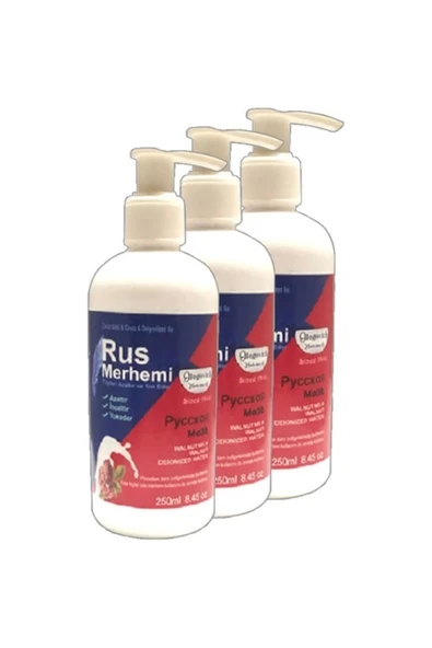 Süper Glegnd Tüylere Krem 3 Tane 250 ml Ceviz Sütlü & Cevizli Russ Merhemi ürün görseli 1