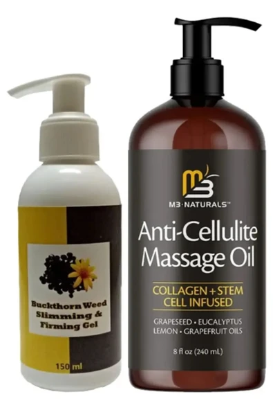 M3 Naturals Masaj Yağı Anti-Cellulite Massage Oil 240 ml + Buckthorn Antiyağ Masaj Kremi 150 ml ürün görseli 1