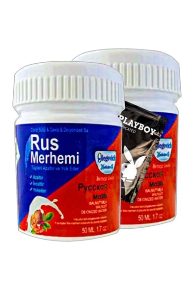 Rus Merhemi Glegnid Blue Rus Merhemi 22-2:0311 2 Tane 50 Ml Tüy Kremi+ Yanında Jel ürün görseli 1
