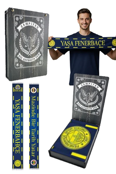 UNISEX YAŞA FENERBAHÇE ŞAL LAZER KUTU HEDİYELİ ürün görseli 1