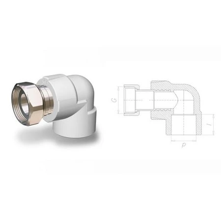 PPRC Döner Başlı Dirsek 20-1/2 MM. ürün görseli 1