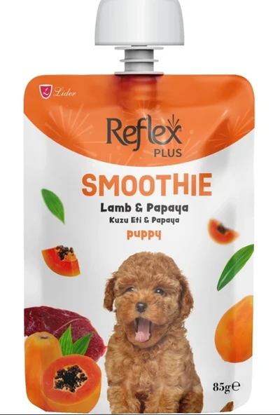 Reflex Plus Smoothie Kuzu Etli ve Papayalı Sıvı Yavru Köpek Ödülü 85GR ürün görseli 1