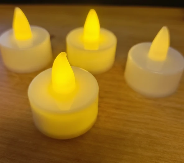 Dumansız LED Mum - Pilli Titreşimli Dekoratif Mum Seti - El Yapımı Hediyelik (10'lu Paket) ürün görseli 1