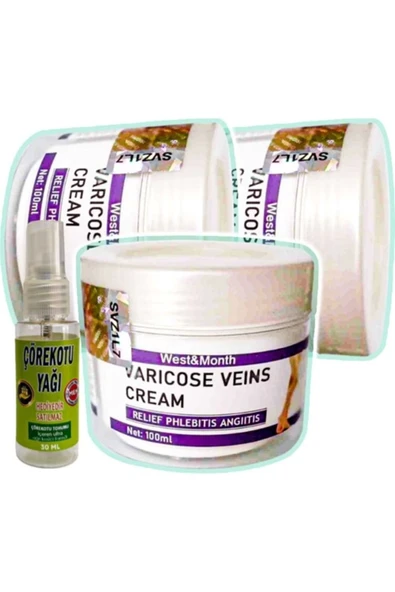 Süper West & Month Varicose Veins Bakım Kremi 100 ml x 3 adet + Çörek Otu Yağı 30 ml ürün görseli 1