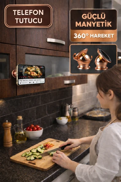 Rose 360° Mıknatıslı Metal Telefon Tutucu – Torpido & Dolaba Yapışan Manyetik Stand ürün görseli 1