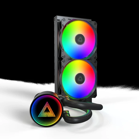 MONTECH Lightflow ARGB 240 Siyah – Ultra Sessiz AIO Sıvı CPU Soğutucu, 3100 RPM Pompa, Üçlü Sessiz Fanlar, Üstün Isı Dağ ürün görseli 1