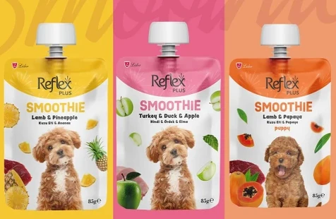 Reflex Plus Smoothie Kuzu Eti  Ananas  Hindi  Ördek  Elma  Kuzu Etli Papaya Köpek Ödül Maması Seti 3 85 gr ürün görseli 1