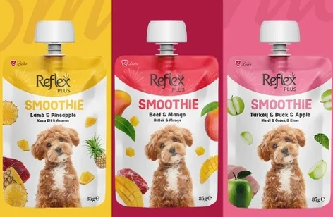 Reflex Plus Smoothie Kuzu Eti  Ananas  Biftek Mango  Hindi Ördek  Elma Köpek Ödül Maması Seti 385 gr ürün görseli 1