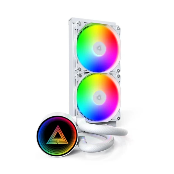 MONTECH Lightflow ARGB 240 Beyaz– Ultra Sessiz AIO Sıvı CPU Soğutucu, 3100 RPM Pompa, Üçlü Sessiz Fanlar, Üstün Isı Dağı ürün görseli 1