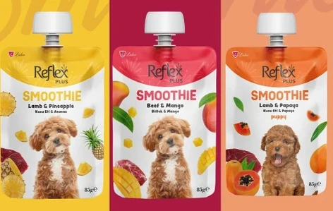 Reflex Plus Smoothie Kuzu Eti Ananas Biftek Mango  Kuzu Etli Papaya Köpek Ödül Maması Seti 3-85 gr ürün görseli 1