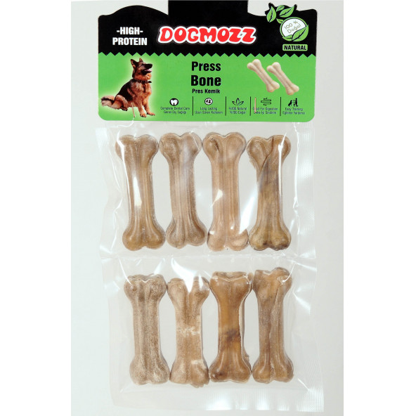 DogMozz Premium Deri Pres Natural Köpek Kemiği 7 Cm 8 Adet ürün görseli 1