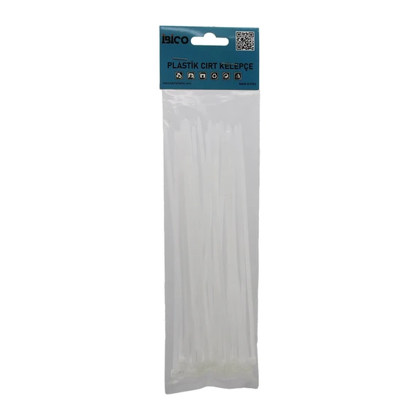 25PCS   BEYAZ   3.6X200MM  PLASTİK CIRT KELEPÇE (5433) ürün görseli 1